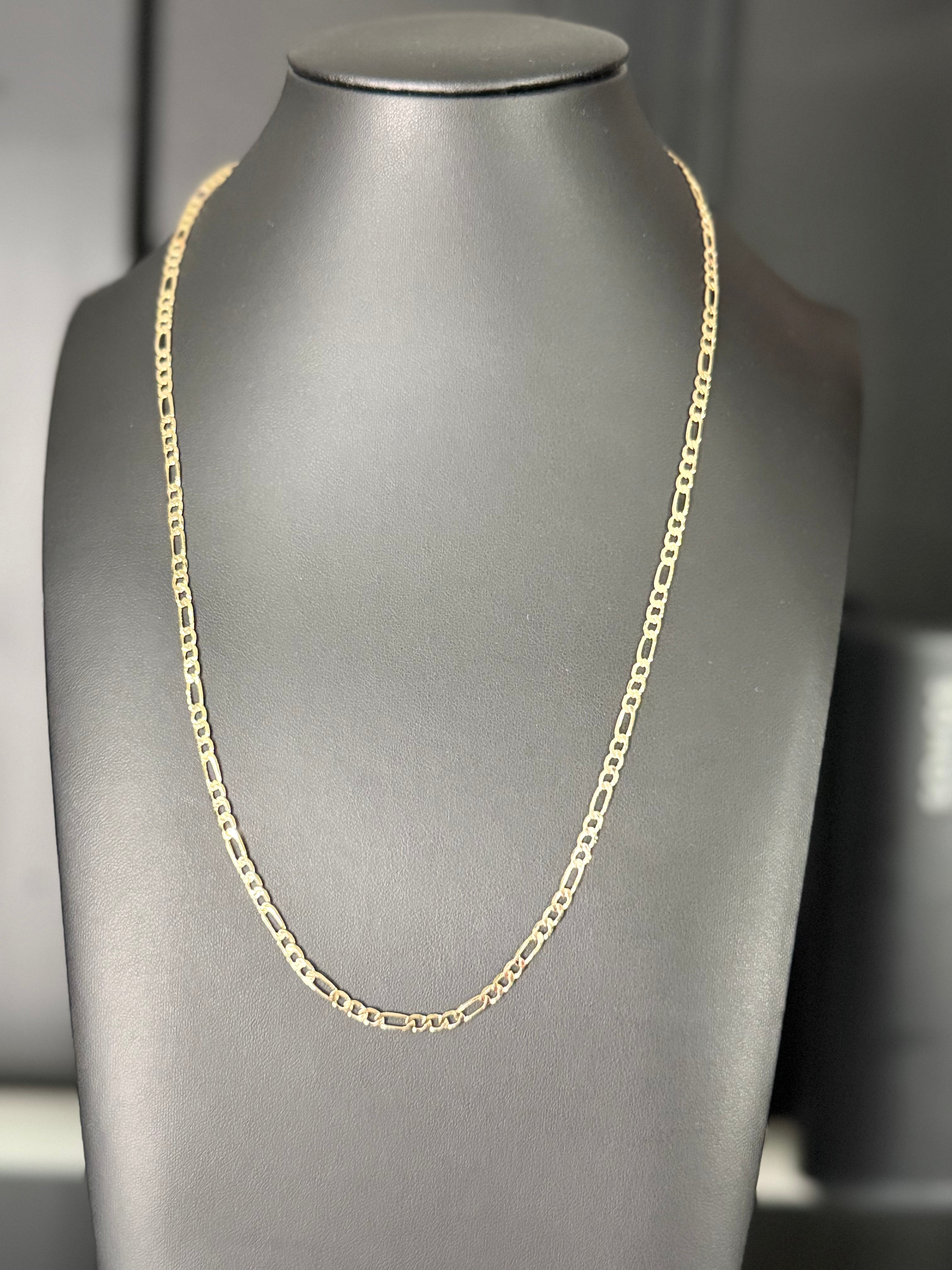 Signature Figaro Chain – 3mm Gold Filled ◈ Cadena Oro Laminado