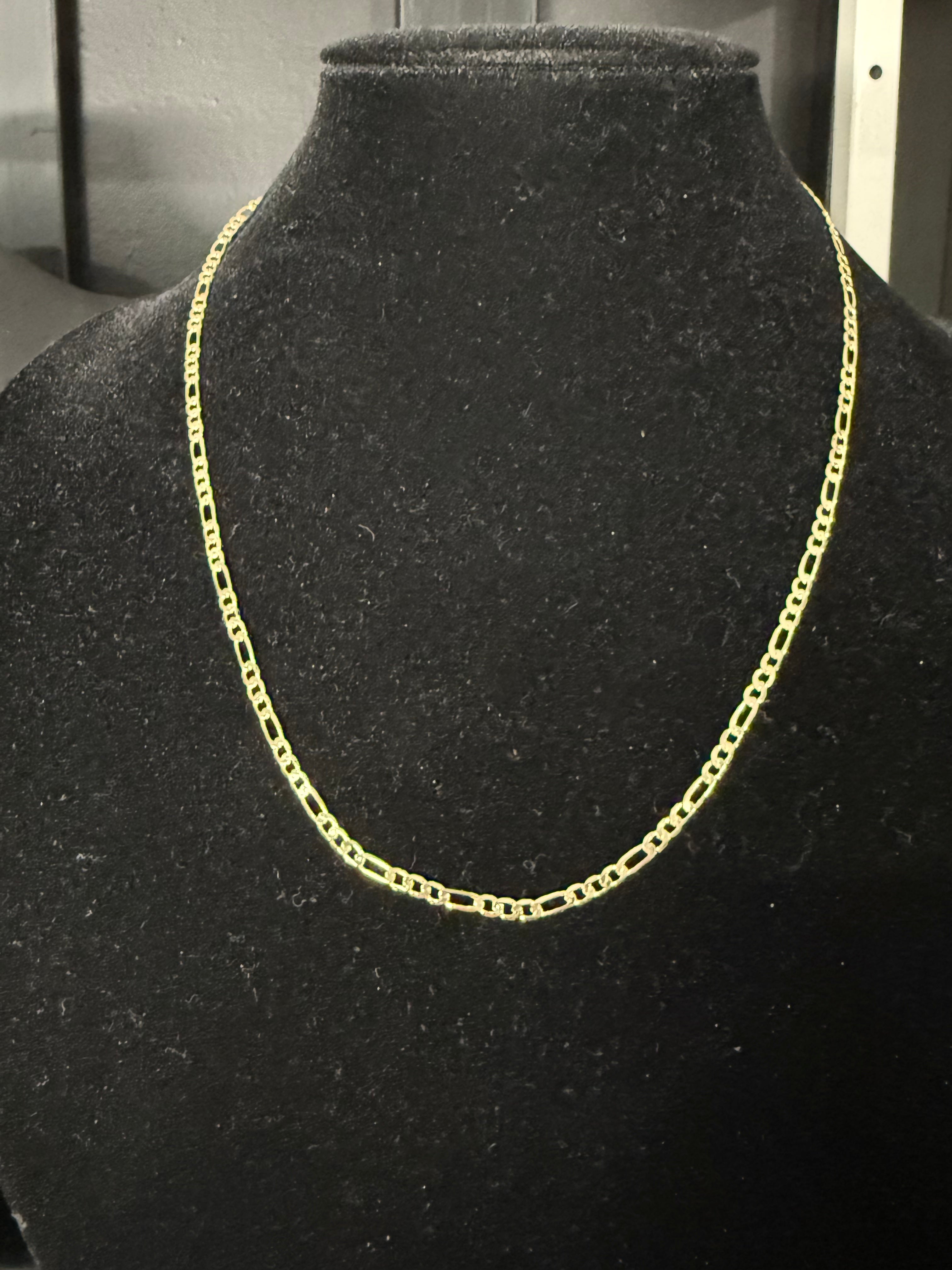 Signature Figaro Chain – 3mm Gold Filled ◈ Cadena Oro Laminado