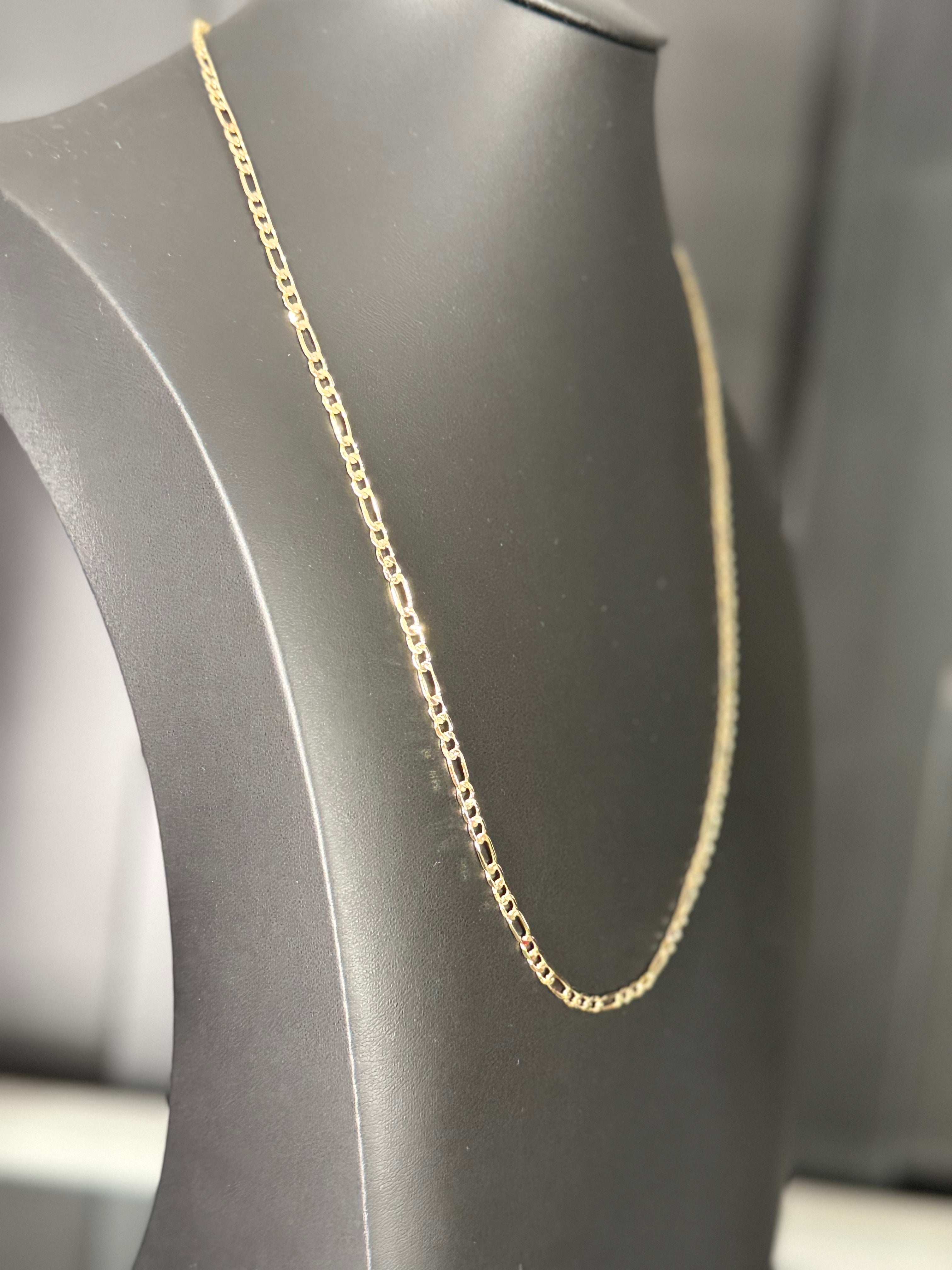Signature Figaro Chain – 3mm Gold Filled ◈ Cadena Oro Laminado