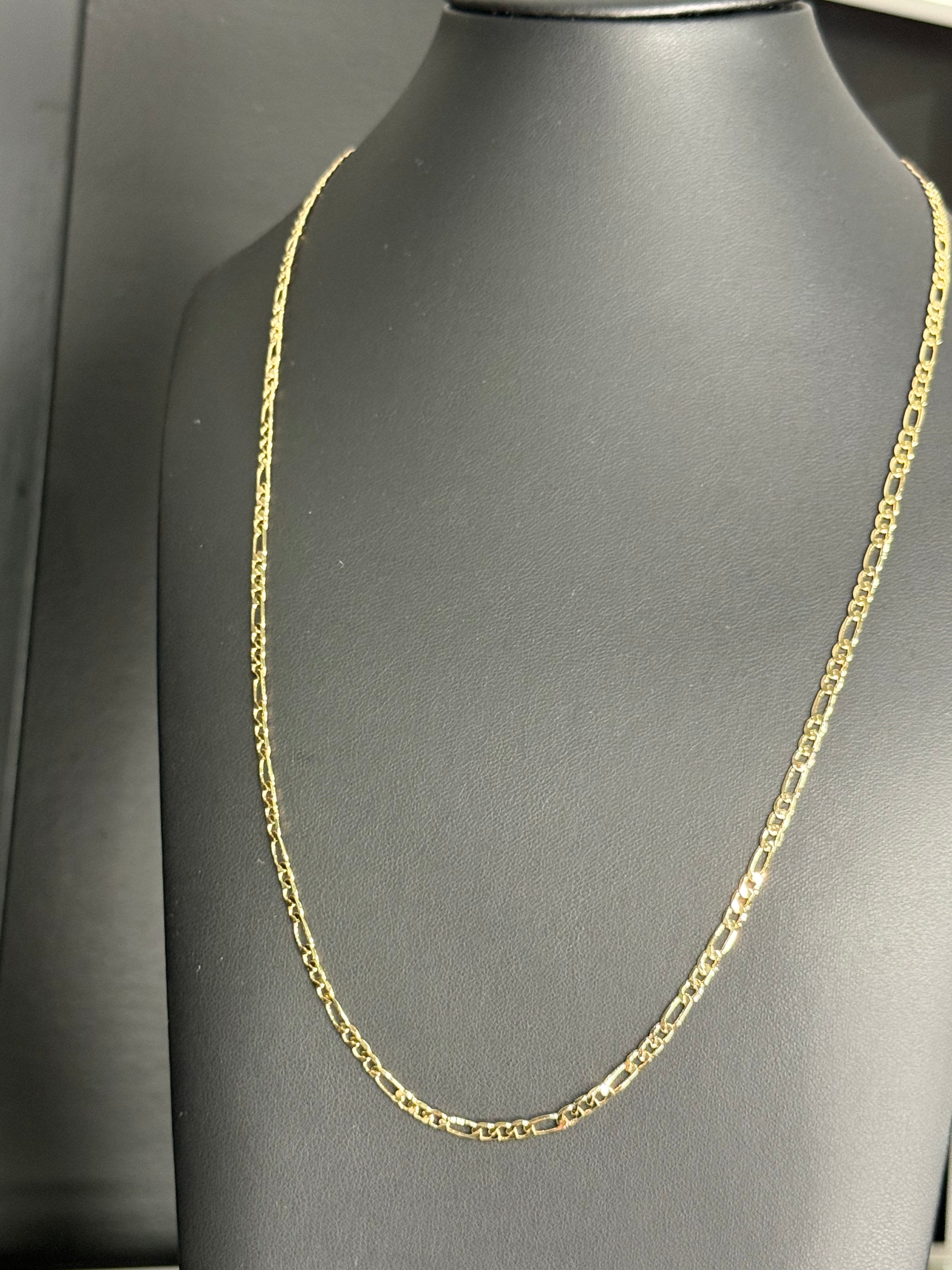 Signature Figaro Chain – 3mm Gold Filled ◈ Cadena Oro Laminado
