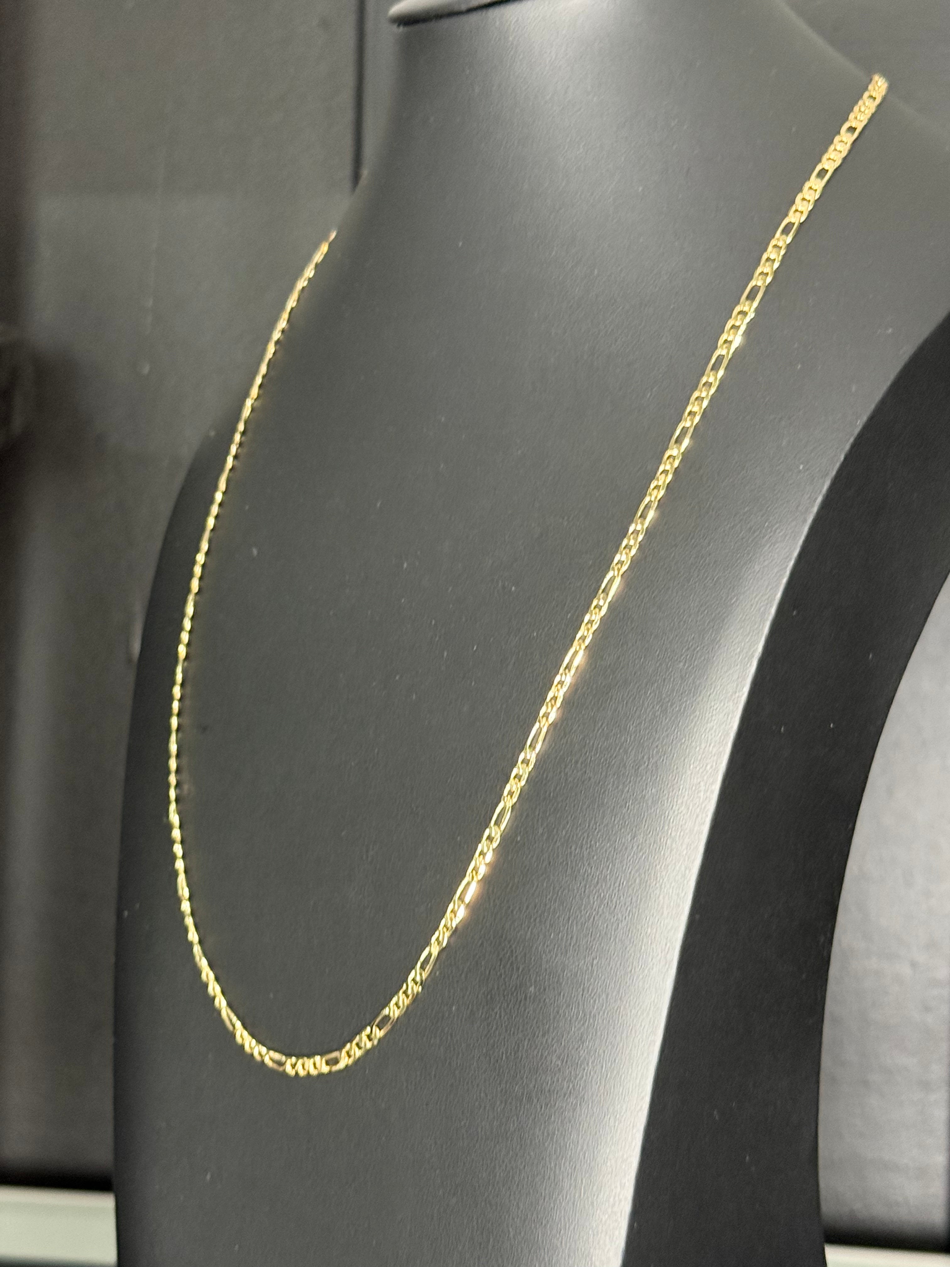 Signature Figaro Chain – 3mm Gold Filled ◈ Cadena Oro Laminado