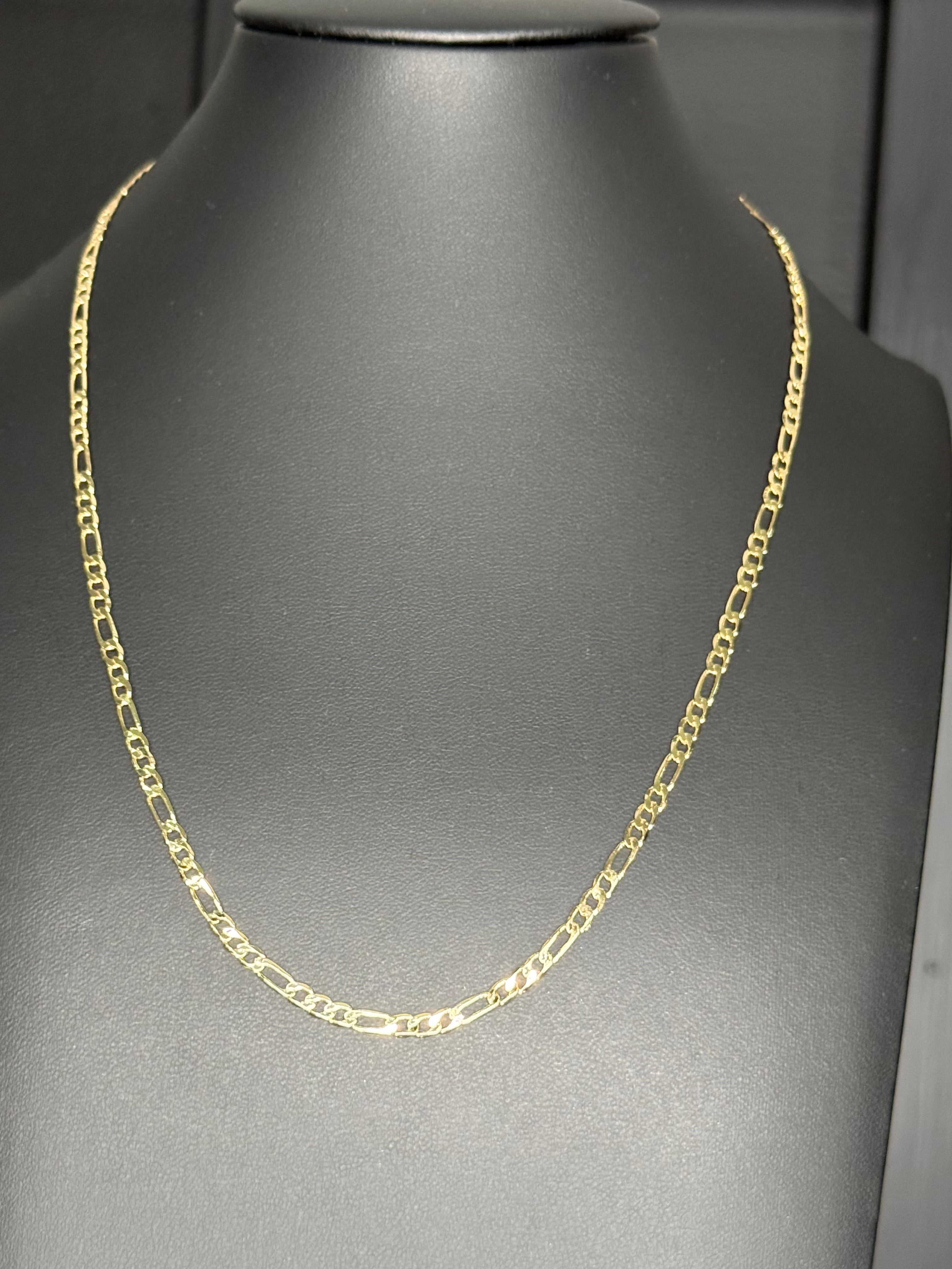 Signature Figaro Chain – 3mm Gold Filled ◈ Cadena Oro Laminado