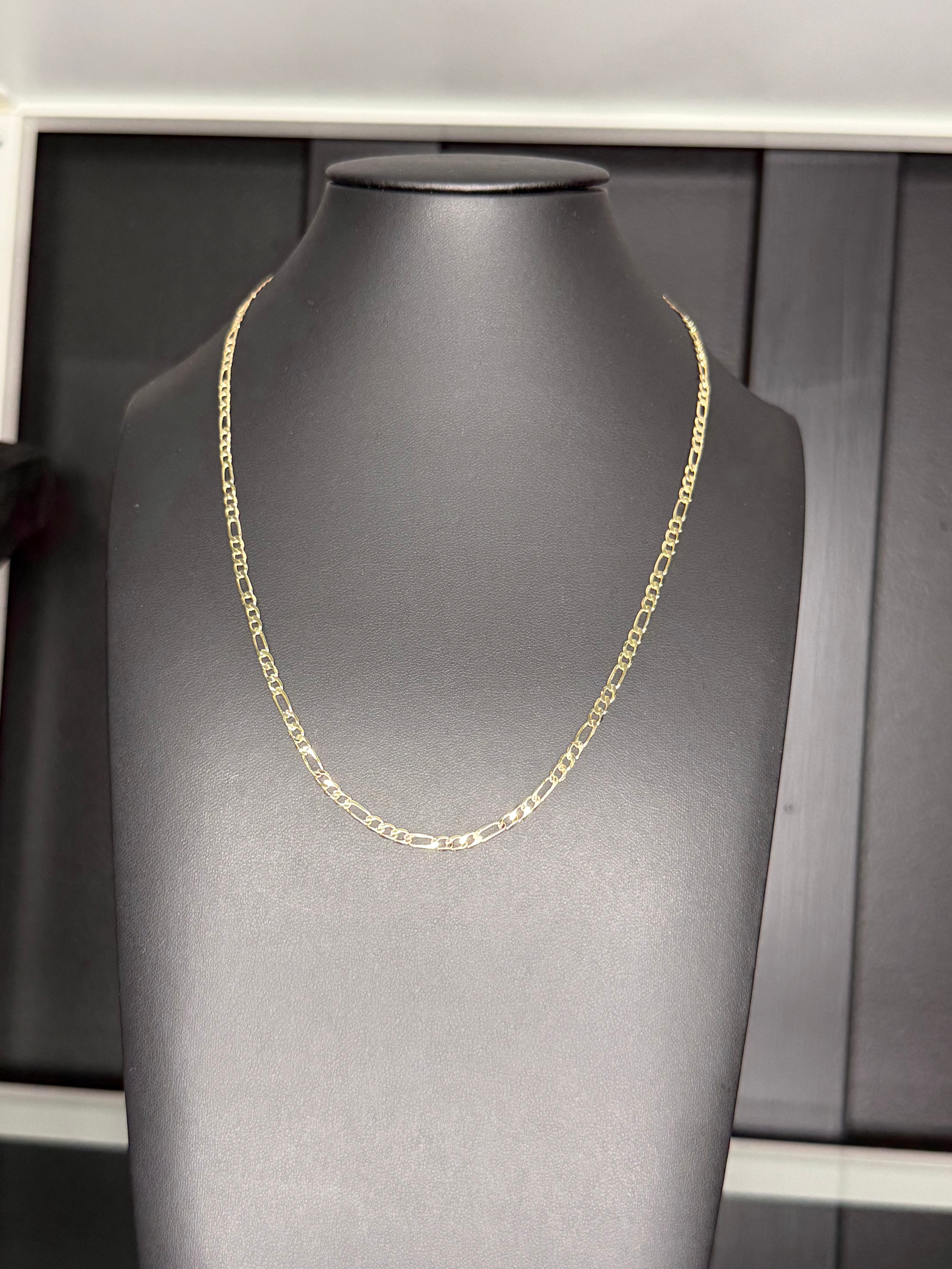 Signature Figaro Chain – 3mm Gold Filled ◈ Cadena Oro Laminado