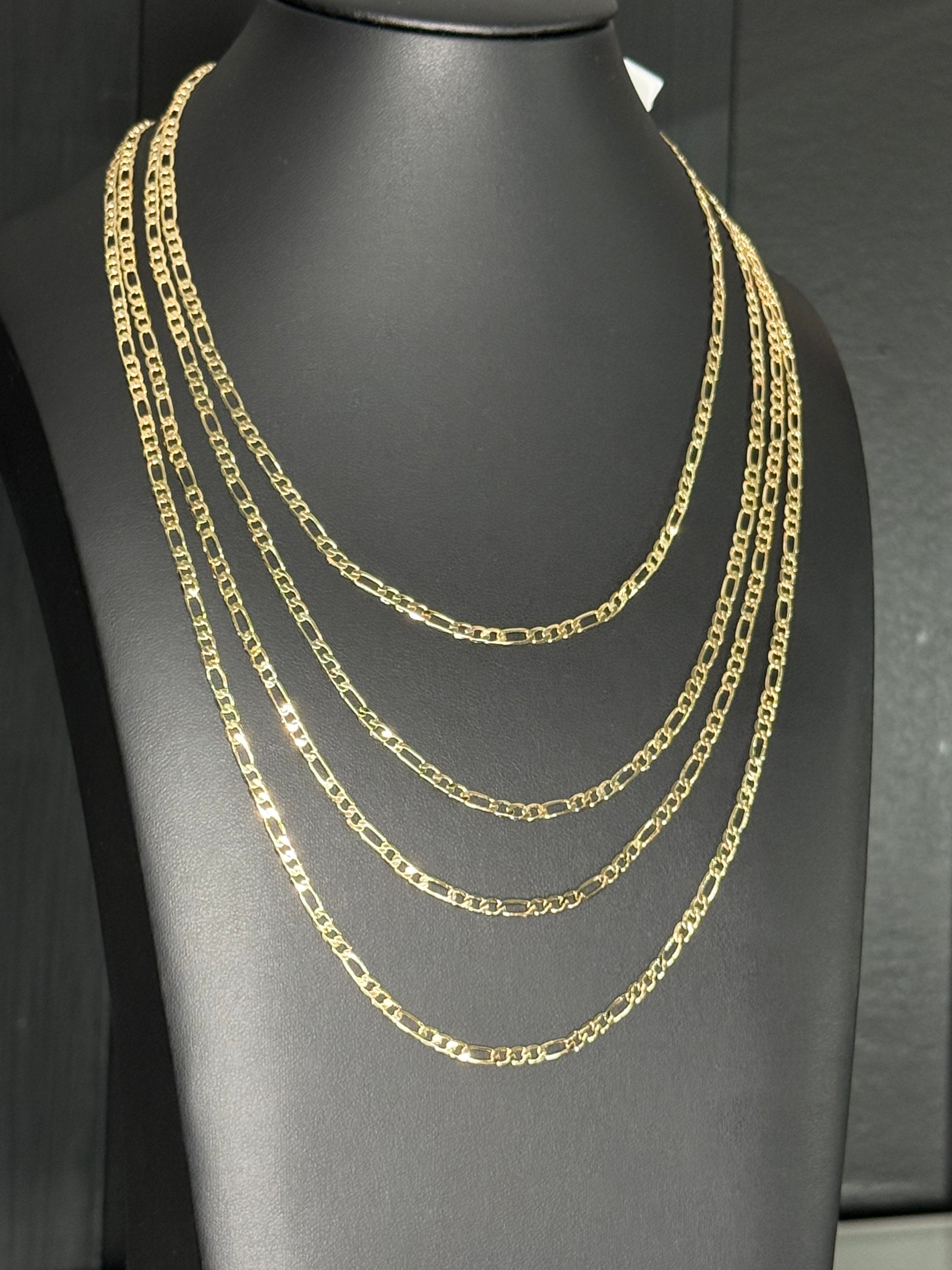 Signature Figaro Chain – 3mm Gold Filled ◈ Cadena Oro Laminado