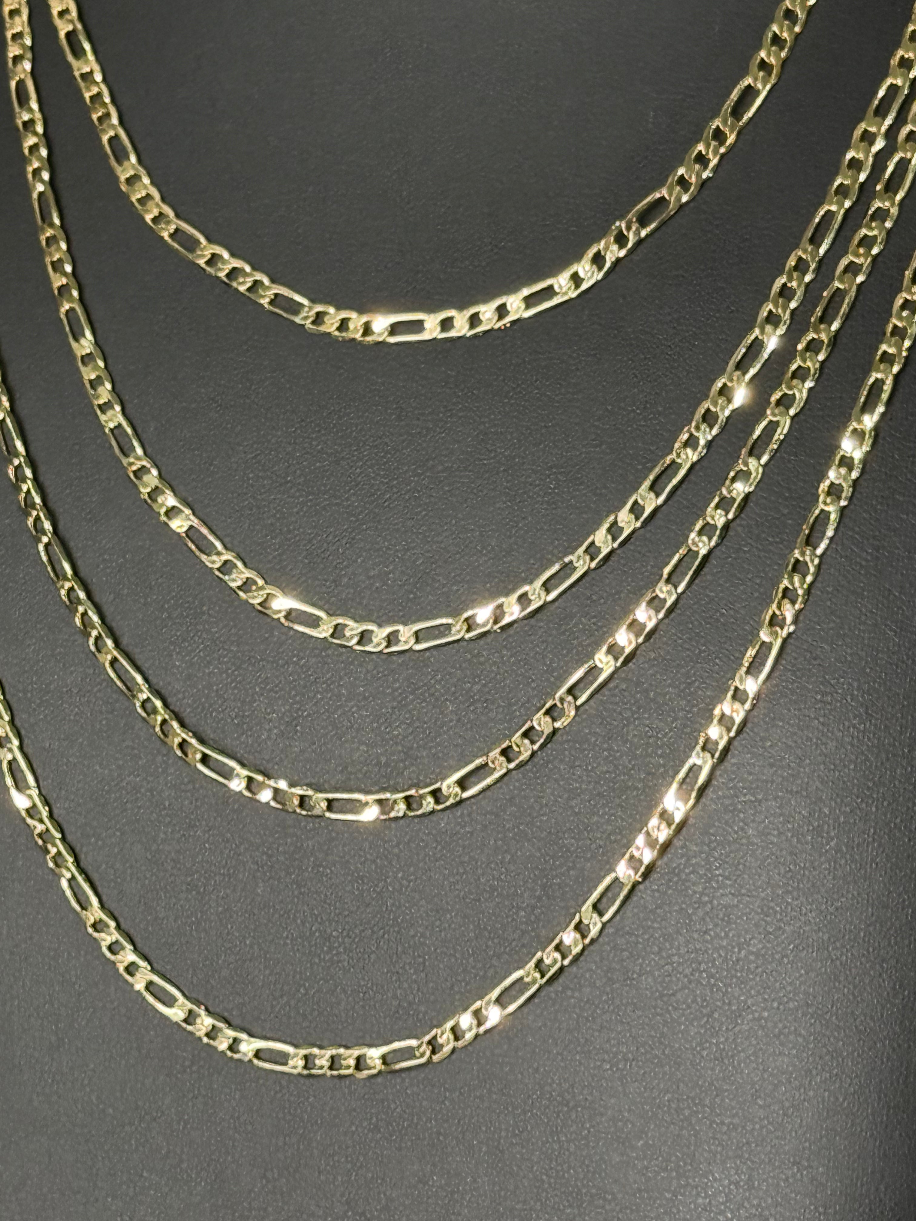 Signature Figaro Chain – 3mm Gold Filled ◈ Cadena Oro Laminado