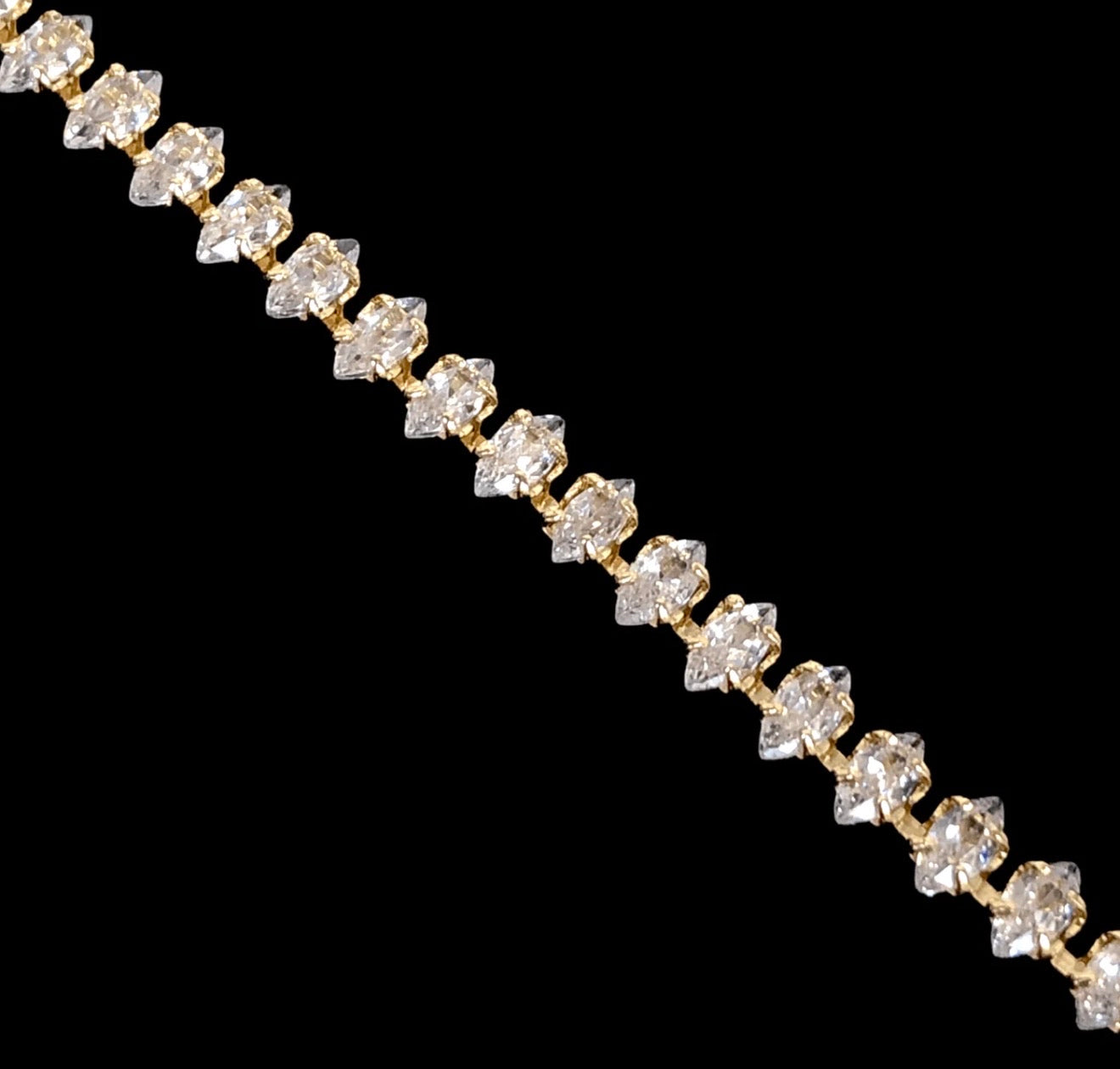 Ice Tennis Bracelet – Marquise Cut CZ Gold Filled ◈  Pulsera Oro Laminado (4mm)