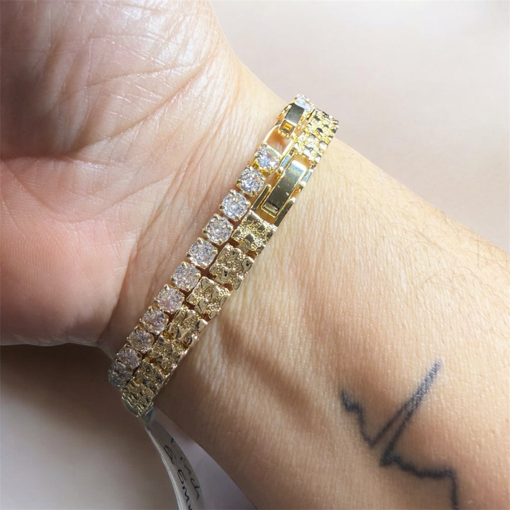 Ice Tennis Bracelet – Marquise Cut CZ Gold Filled ◈  Pulsera Oro Laminado (4mm)