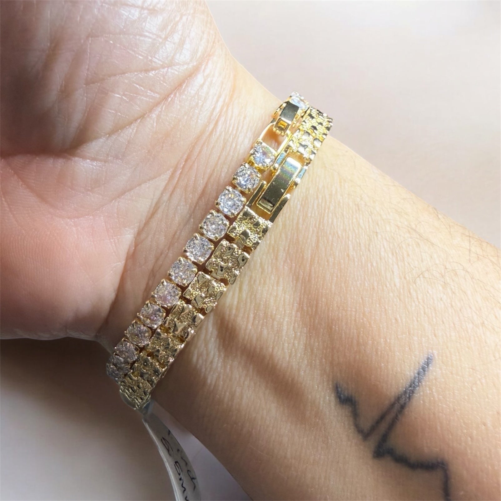 Ice Tennis Bracelet – Marquise Cut CZ Gold Filled ◈  Pulsera Oro Laminado (4mm)