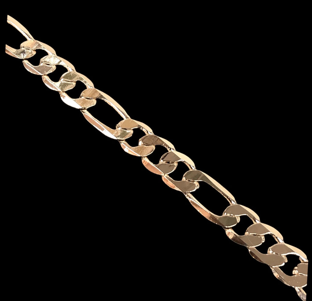 Bold Figaro Bracelet – 8.8mm Gold Filled ◈ Pulsera Oro Laminado