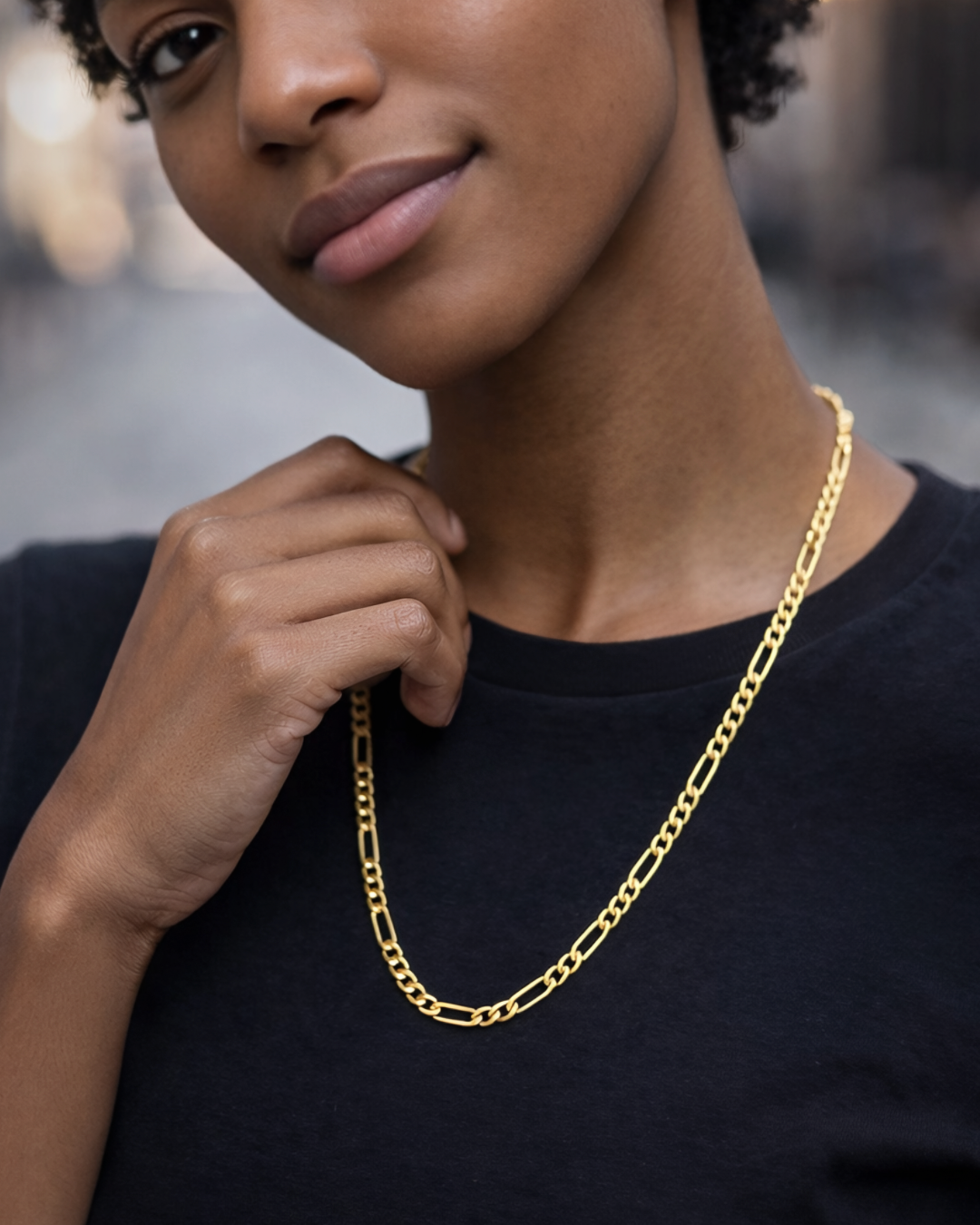 Signature Figaro Chain – 4.5mm Gold Filled ◈ Cadena Oro Laminado