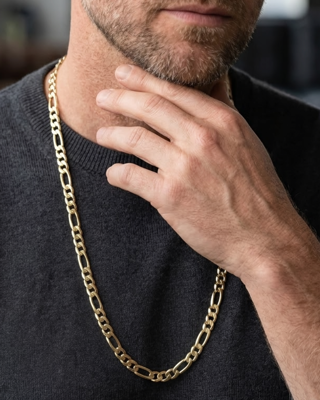 Signature Figaro Chain – 7mm Gold Filled ◈ Cadena Oro Laminado