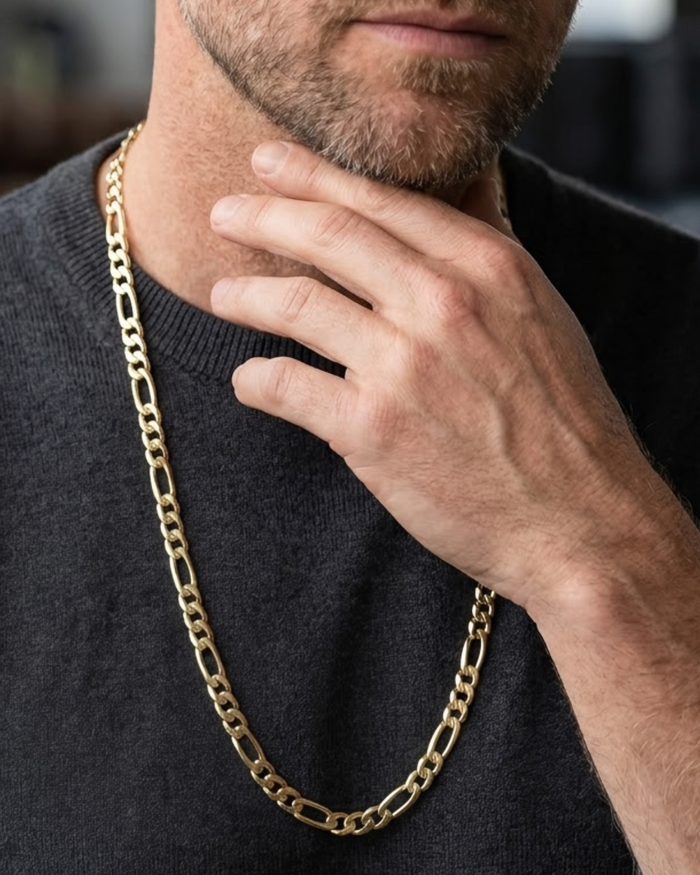 Signature Figaro Chain – 7mm Gold Filled ◈ Cadena Oro Laminado