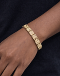 Nugget Gold Bracelet – 7.5mm French Style ◈ Pulsera Oro Laminado